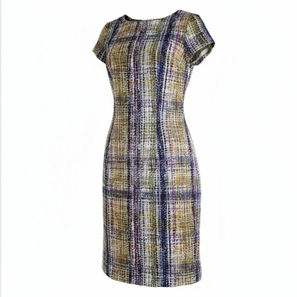 The Limited | Vibrant Abstract Dot Print Sheath Dress. Size 8